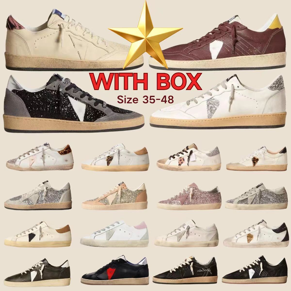Golden Goods Deluxe Brand Men Women sneakers Ball Star Shoes Dirty shoes Classic Casual star shoes old school Italy Sneakers do-old With Box Size 35-48