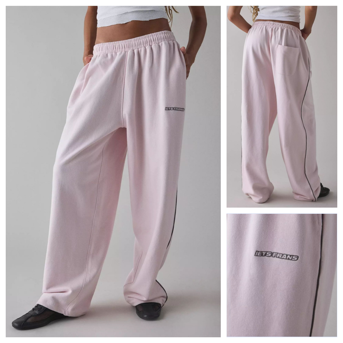 Women's Pants Iets Frans Embroidery Women Men Wide Leg Sweatpants Designer High Waisted Baggy Flared Revive Cargo Jogger Daily Wear Loose Yoga Sp