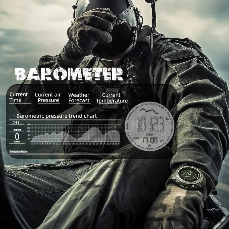 NORTH EDGE VERTICO Mens Digital Watch Carbon Fiber Case Smart Watch For Man Sports WR50M Watch Altimeter Bareter Cpass C251203