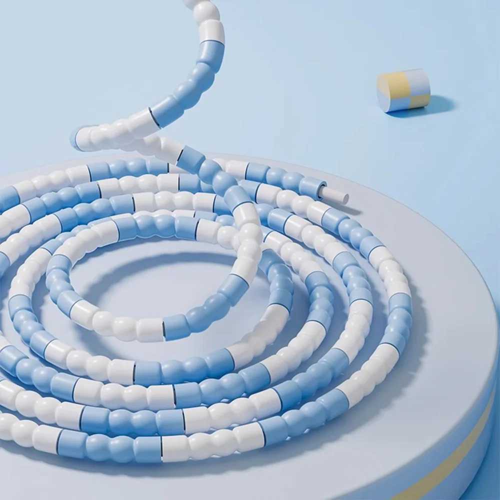 Bamboo Beaded Jump Rope 28M Adjustable Safety Rope for Kids Fitness Training Non-Slip Grip Home Exercise Equipment M260319