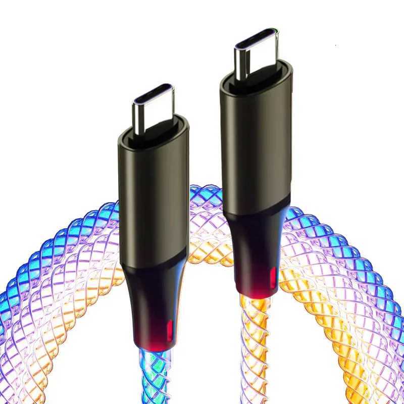 1PC Fast Charging RGB Breathing Luminous Gradient Light Data Cable 66W TYPE-C Charger For iPhone 15 PD Cord C251203