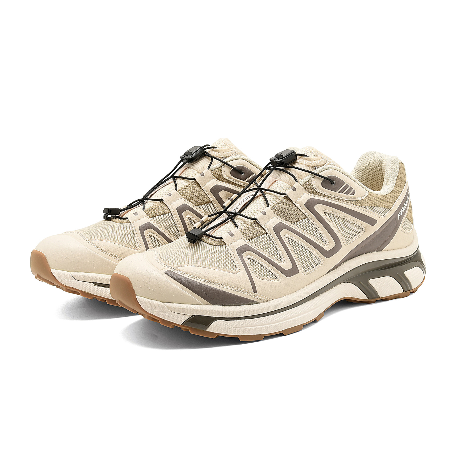Men's Hiking Shoes khaki Beige Color Block Outdoor Casual Retro Sneakers Comfortable Daily Walking Shoes