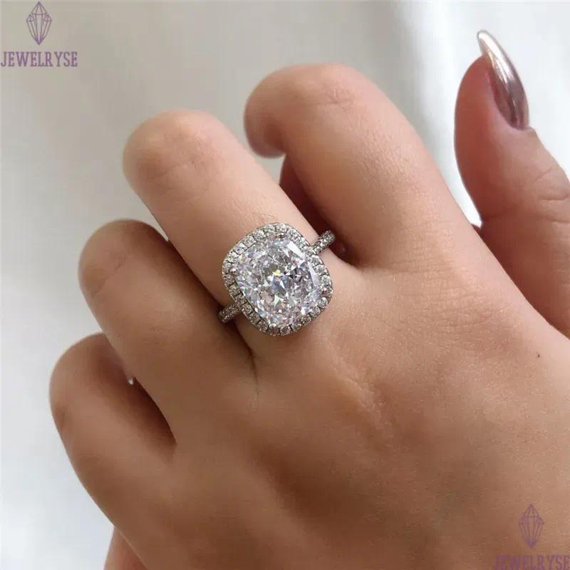 luxury designer diamond ring for woman wed 925 sterling silver 8A cubic zirconia iced out round sqaure engagement wedding eternal love rings womens je