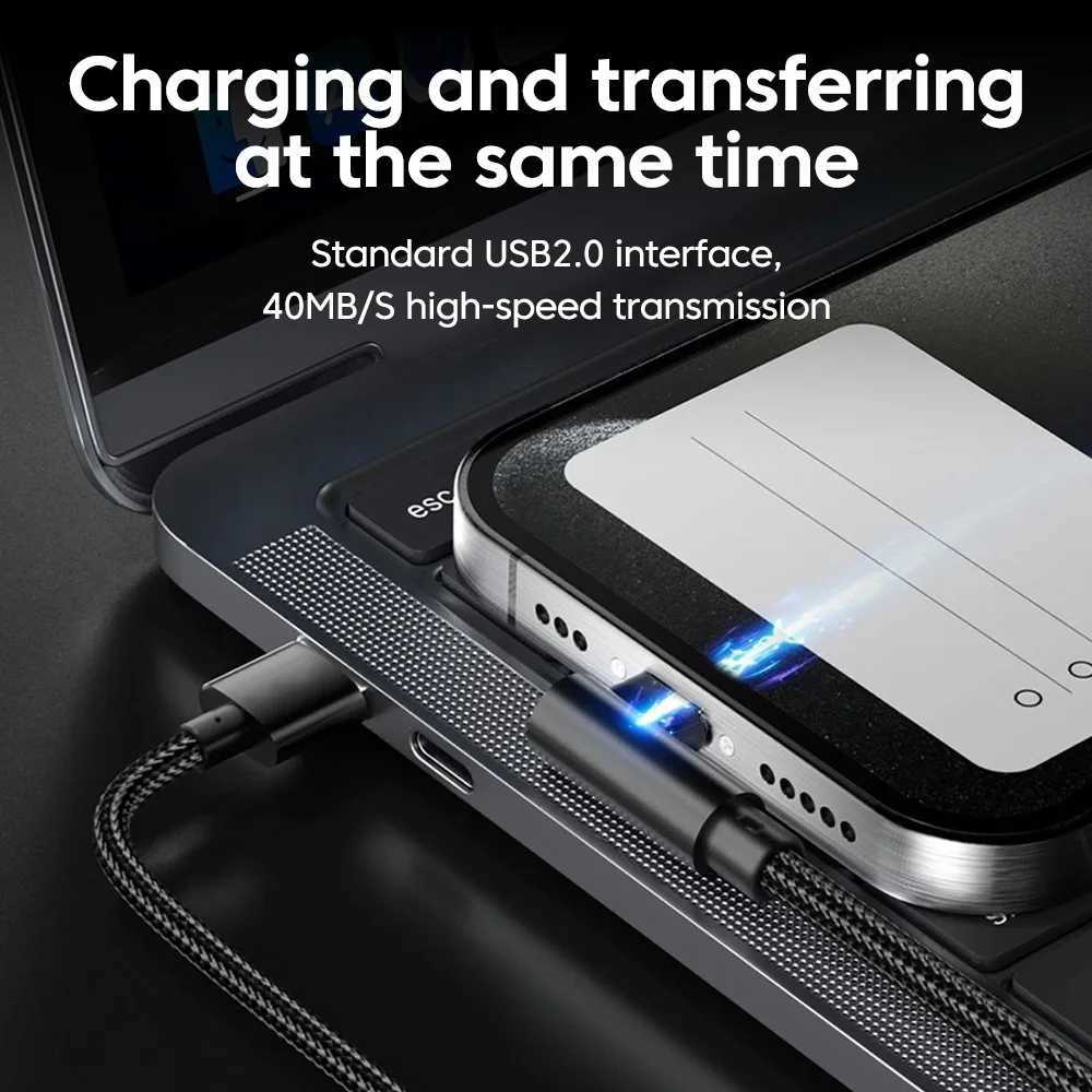 6A USB Type C Cable 90 Degree USB A To Type C Fast Charging Phone Cable For Honor USB C Quick Charge Cable C251203