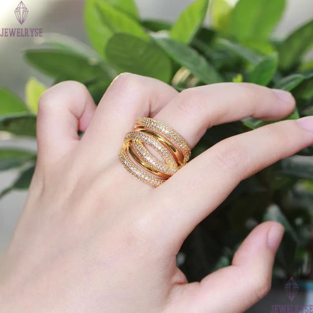 Luxury AAA Cubic Zirconia Copper Full Princess Cut Stackable Rings 6-9 Designer Jewelry Ring For Women South American Gold Silver White CZ Party Weddi