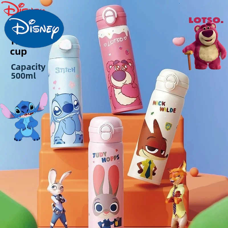 Disney Cartoon Series Judy Nick Stitch Lotso New Cute Creative Pattern Fashionable Large Capacity Stainless Steel Thermos Mug H251203