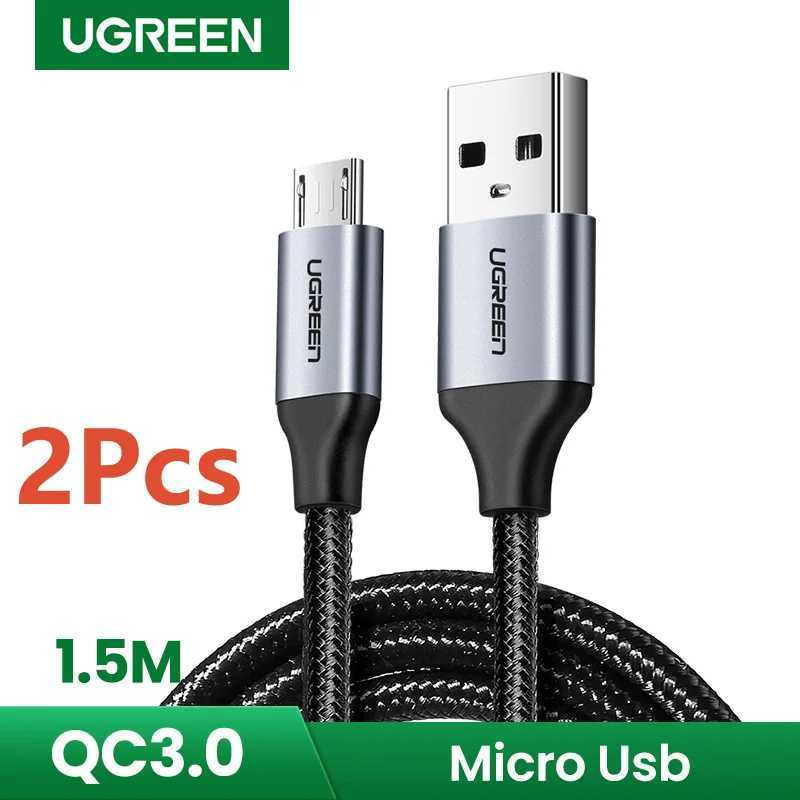 UGREEN 2 Pack Micro USB Cable 3A Fast Charging 15m USB Cable for USB Charger Data Cable Mobile Phone Cable C251203