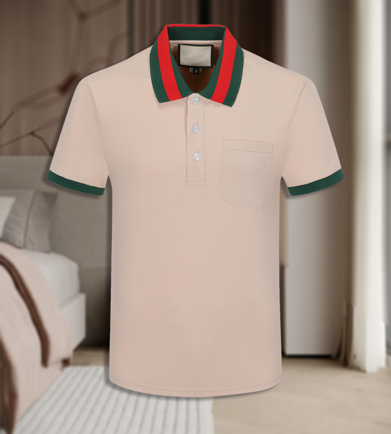 Luxury brand men's designer classic solid color business men's POLO shirt top trendy fashion chest pocket embroidered letter shirt clothing T-shirt M-3XL