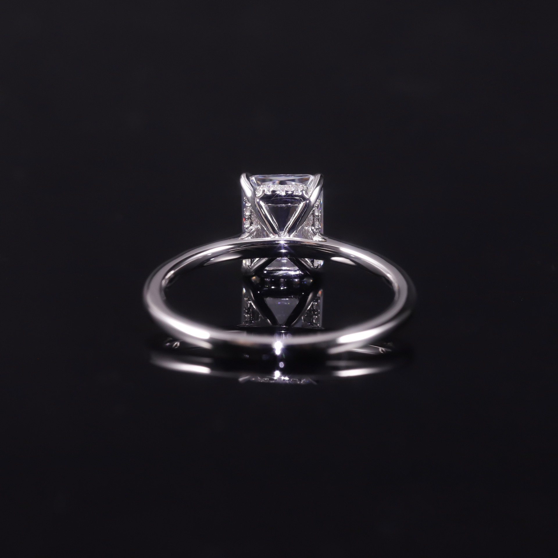 Commuting style large main stone ring pillow shaped s925 pure silver inlaid moissanite ring not fading women's style ddmynov