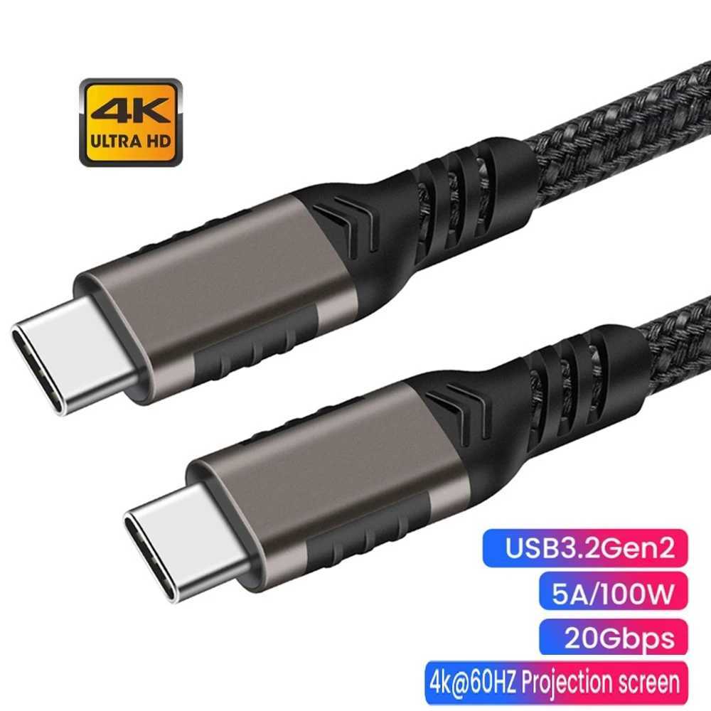 USB 32 Gen2 5A 100W Type C Cable 4K60HZ HD Video 20Gbps USB-C Data Sync Cable For book Pro USB-C Fast Charging Charge Cord C251203