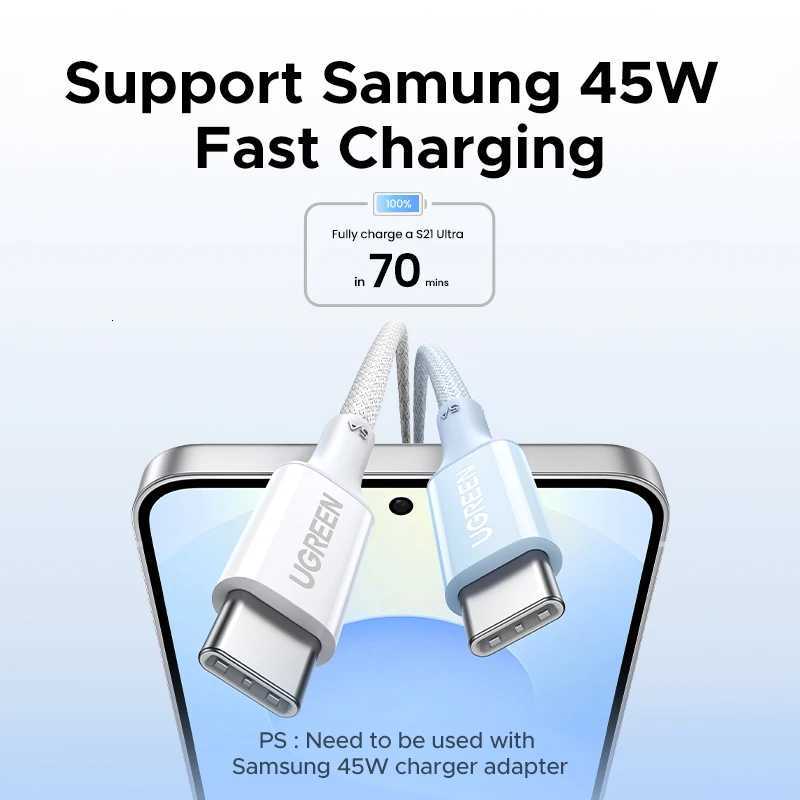 UGREEN 100W USB C Cable For iPhone 16 15 Plus Pro Max Type C Cable For book Pro ipad PD Fast Charger Cord Type-C Cable C2512030