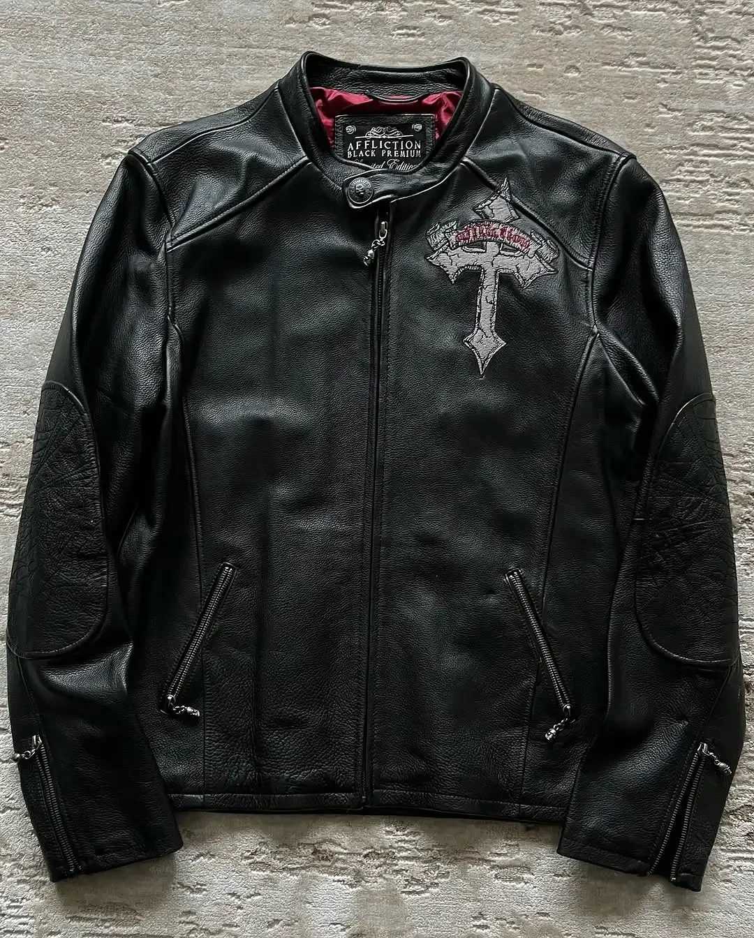 Jackets New Hip Hop Skull Embroidery Harajuku Fashion Pu Leather Men Jacket Long SLeeve Zipper Jacket Coat Streetwear M251203