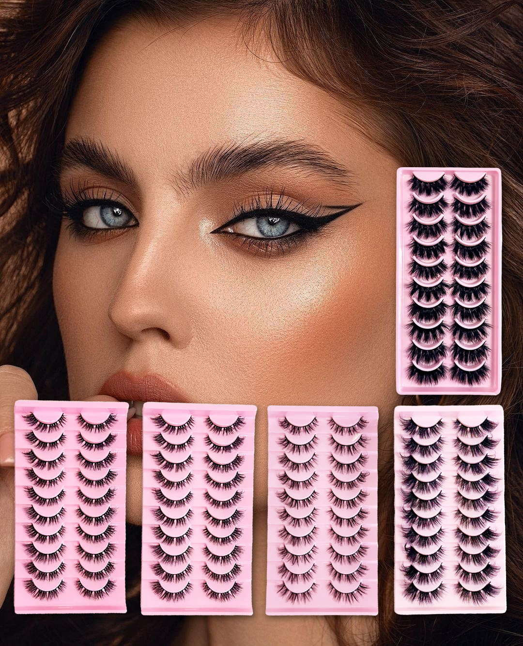 Thick curly eyelashes in one piece. High quality. The whole line is thick, curly, . Factory direct sales, supporting customization.
