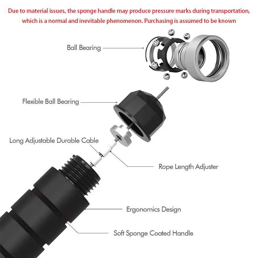 Wire Rope Skipping Without Winding Speed with Ball Bearing Adjustable Foam Handle for Family Fitness and Body Shaping Fitness M260319