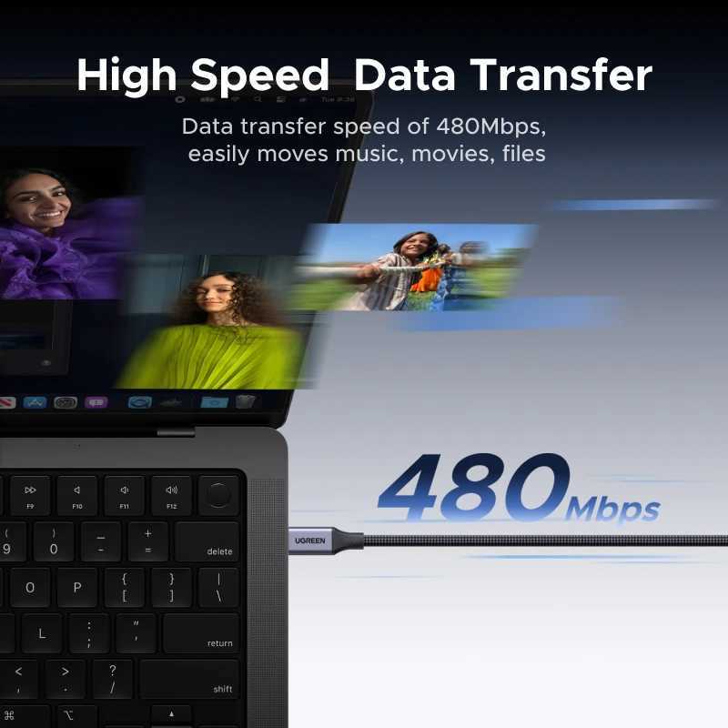 UGREEN Magnetic USB C to USB C Cable PD100W Type-C Cable for Book Laptop iPhone 17 16 Smasung S25 24 iPad Fast Charger Cord C251203