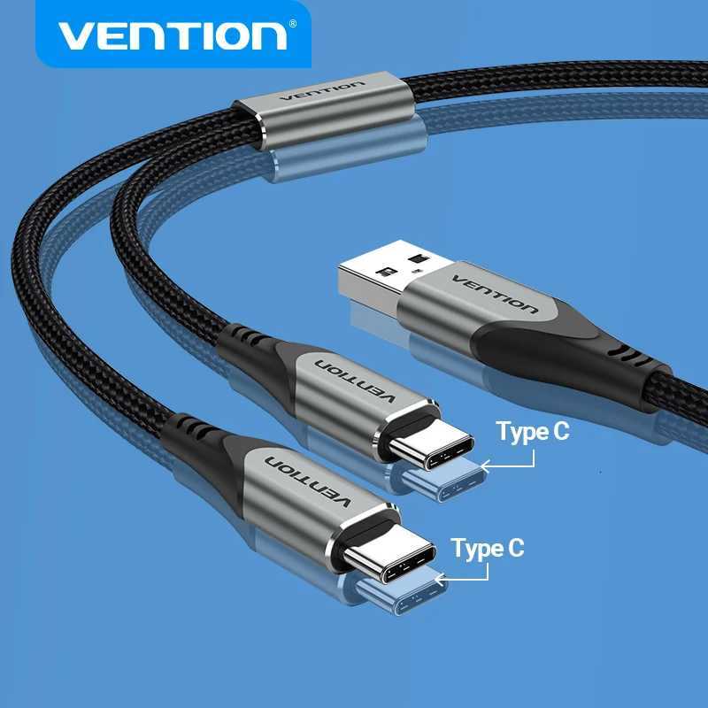 Vention USB Type C Cable for P40 Pro Mate 30 Pro Dual USB C Fast USB Charging Cord for S20 Type-C Cable C251203