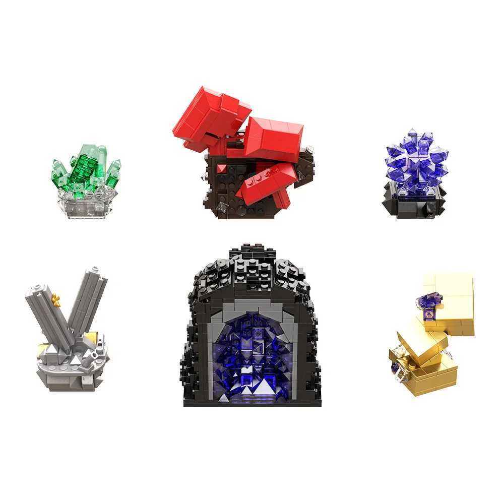 MOC Crystals Building Blocks Sets Amethyst Off Crystal Decor Gemstone Ore Quartz Crystals Bricks Toys Adt Gift Wealth Tower C251203