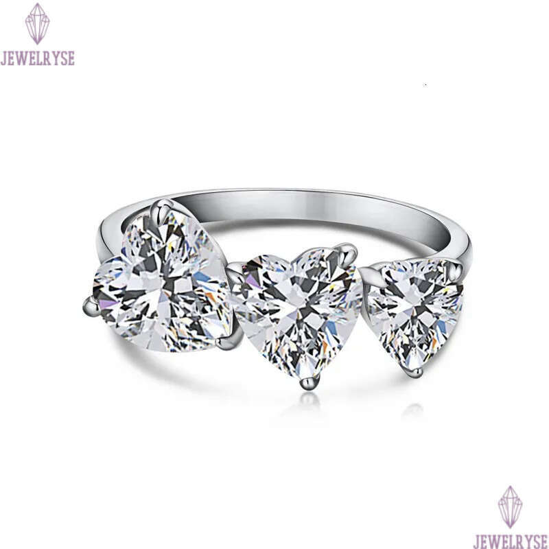 Ins Top Cute Wedding Rings Fashion Jewelry 925 Sterling Silver ring Fill Heart Shape White 5A Cubic Zirconia CZ Diamond Promise Eternity Engagement Fo