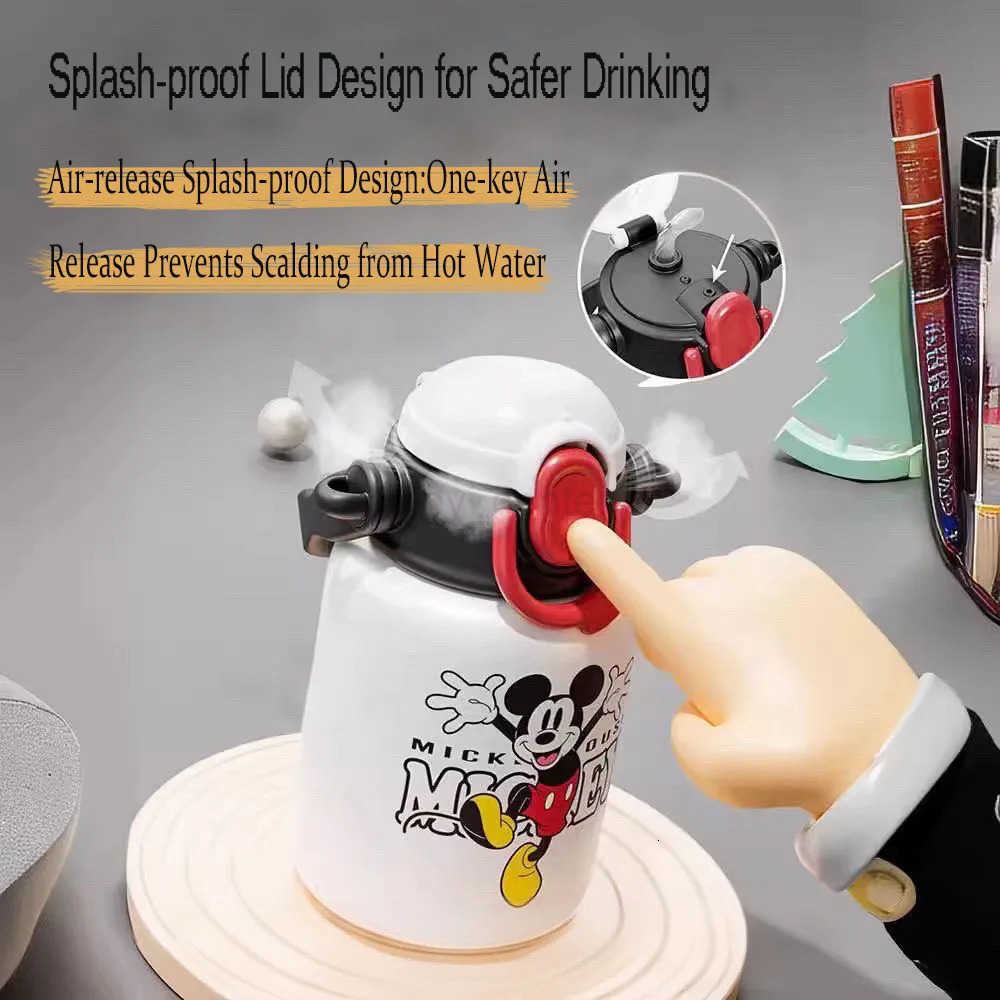 Disney 550ML Mickey Cute Thermos Cups 316 Stainless Steel Portable Sippy Girls Cup Easy To Hand Up Sealed Leakproof H251203