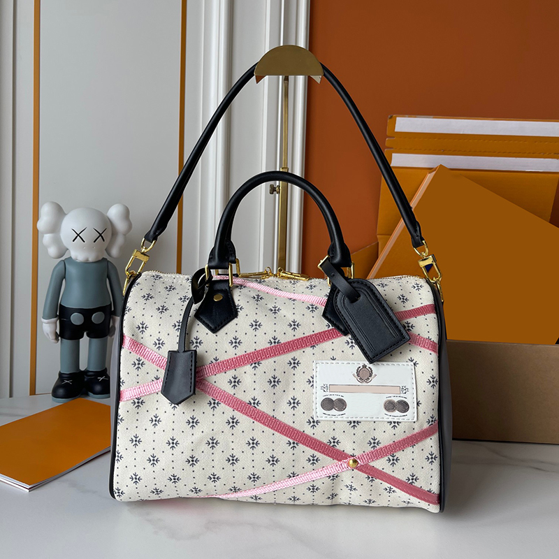 Designer bag Quality High Shoulder Quick Purse Boston Tote Designer Mini Pillow Handbag Womens Crossbody Messenger Bag Classic Design Floral Make shoulder bag 30CM