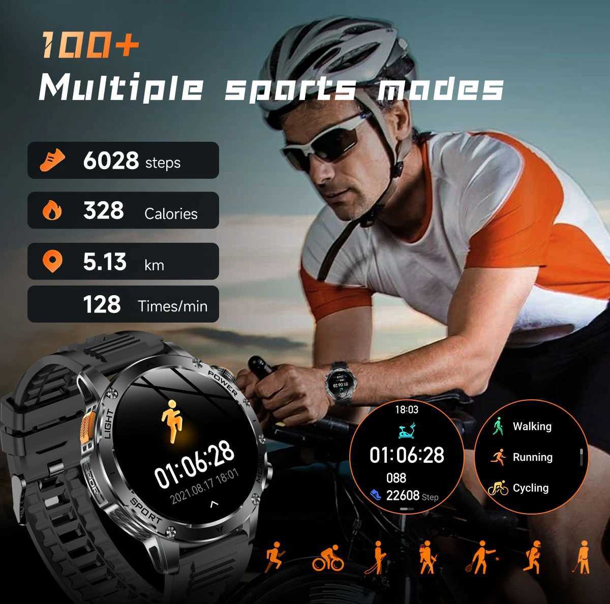 2025 MenS New Outdoor Sports Watch 1000 Mah Large Battery Ip68 Waterproof One-Click Connection 52 Call Watch C251203