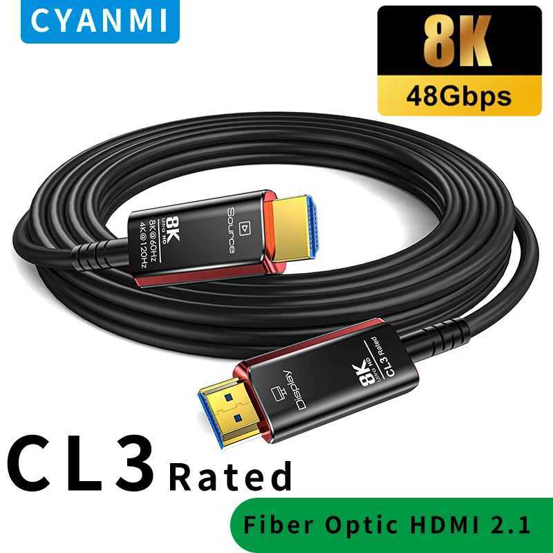 Cables 50FT8K 21 fiber optic Cable CL3 Rated48Gbps 8K60 4K120Hz/144HzeARC HDCP 2223Cpatible for Xbox/PS5 C251203