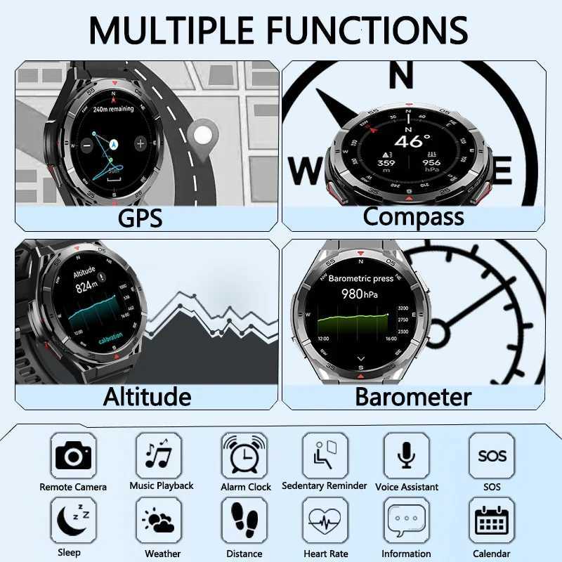 YT X2 GPS 3ATM Waterproof SmartWatch Cpass 143inch Amoled HD Round Sn Sports Smart Watch PK Stratos 2 tra For Men C251203