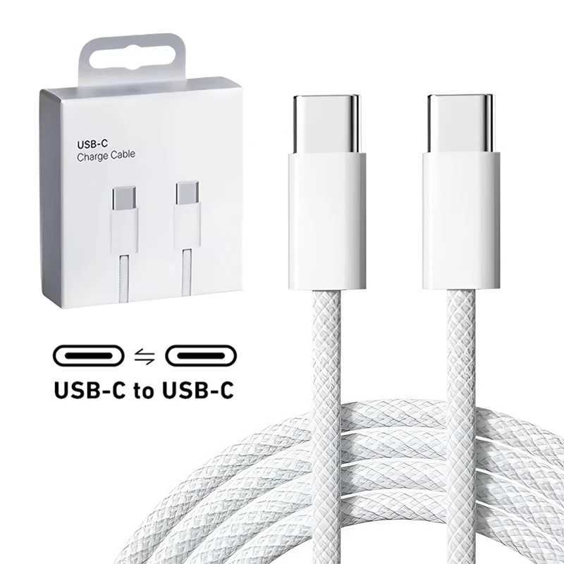 10 PCS 60W PD USB-C Fast Charging Braided Cable For iPhone 15 16 Pro Max Redmi Type C Cables With Retail Box C251203