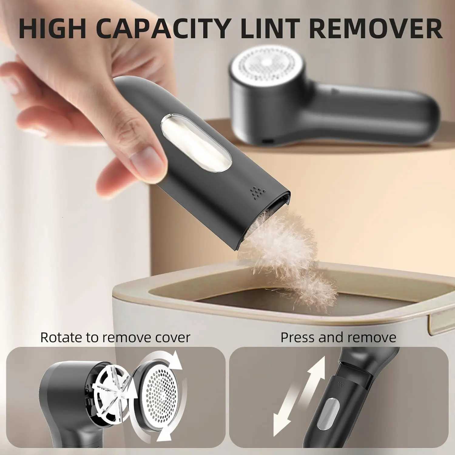 Digital Display Mini Lint Remover Powerful No-Clog USB Charging Portable Design for Fabric Clothes Garment Care M251203 - view 5