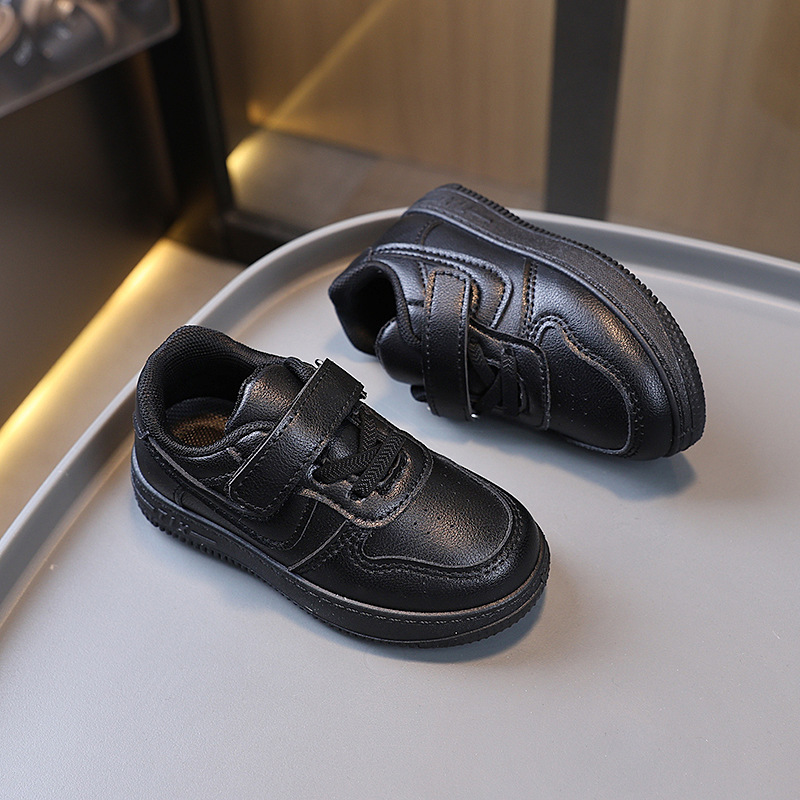 Black White Kids Shoes Toddler Boys Sneaker School Girls Tennis Sports Shoes for Children Kidsnest Boys Girls Board Shoes Size US5.5C-US6Y K0633