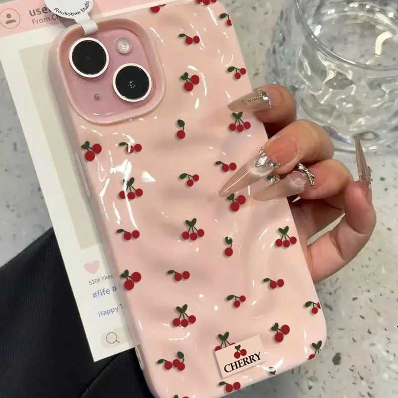 Cute ry Folds Texture Phone Case For iPhone 17 16 15 14 13 12 11 Pro Max 16 15 Plus Candy Color Shockproof Soft Back Cover H251203