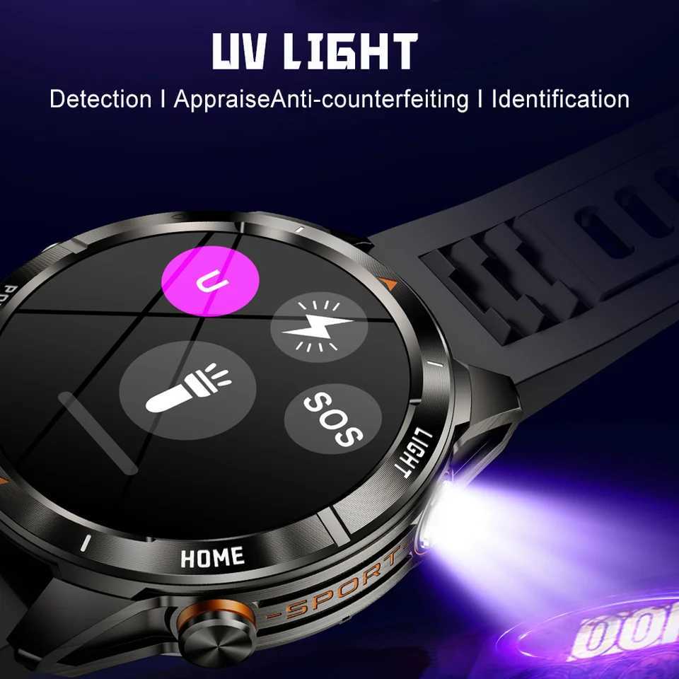 Military Smart Watch Men 10ATM Waterproof 146 AMOLED Sn LED Flashlight 515mAh Battery Rate Sport BT Call Smartwatch C251203