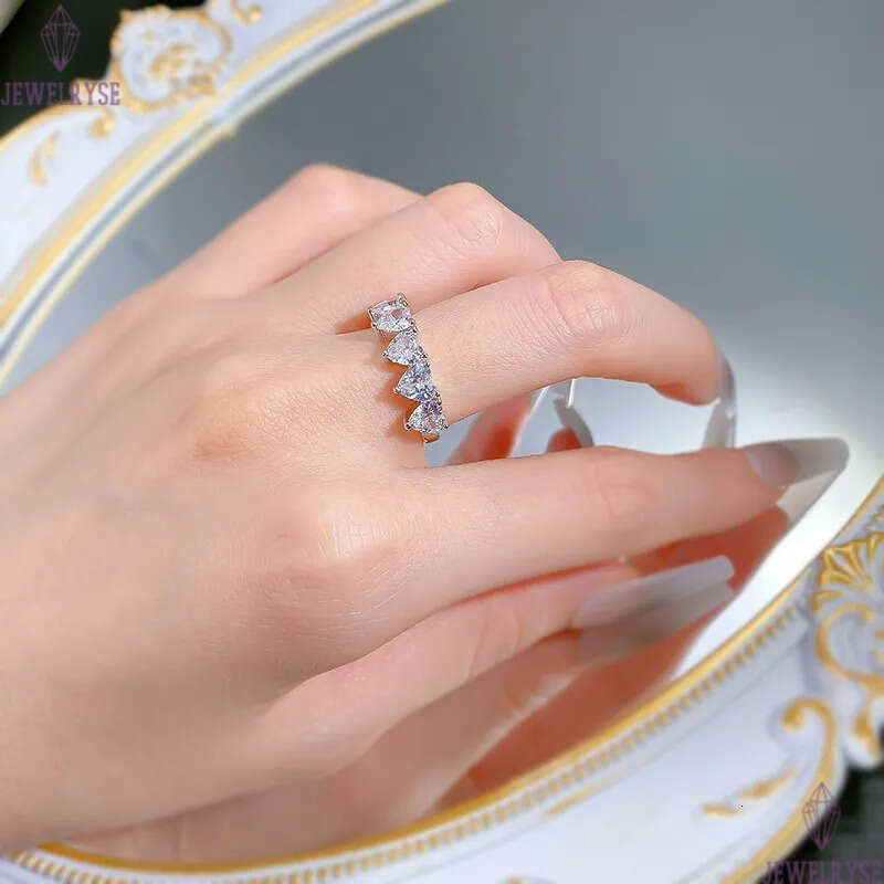 classic 925 sterling silver drop cut love ring wed diamond zirconia engagement promise wedding finger rings for women bridal luxury jewelry friend gif