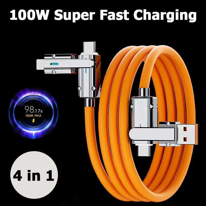 2-to-2 Data Cable 100w er Fast Charging Cables Zinc Alloy PD 4-in-1 Mti USB Type C to Lightning Type C for Phone Tablet C251203