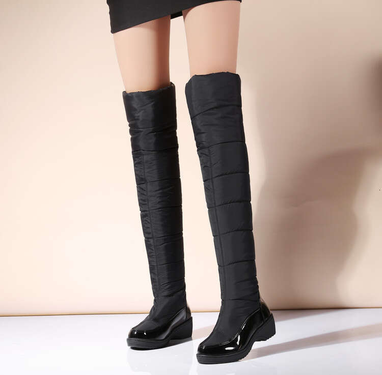 Fashion Snow Boots Long Boots Warm Winter Space Down Over The Knee Boots with Zipper Cotton Thickened And Fleece Lined Women's Size 35 41 42 43 4
