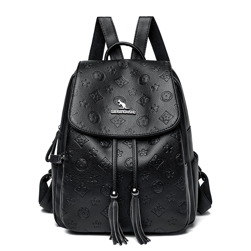 Designer New Women Embossed Backpack Fashion Versatile Mom Backpack Travel Casual Large Capacity Backpack Black Blue Red Free Shipping