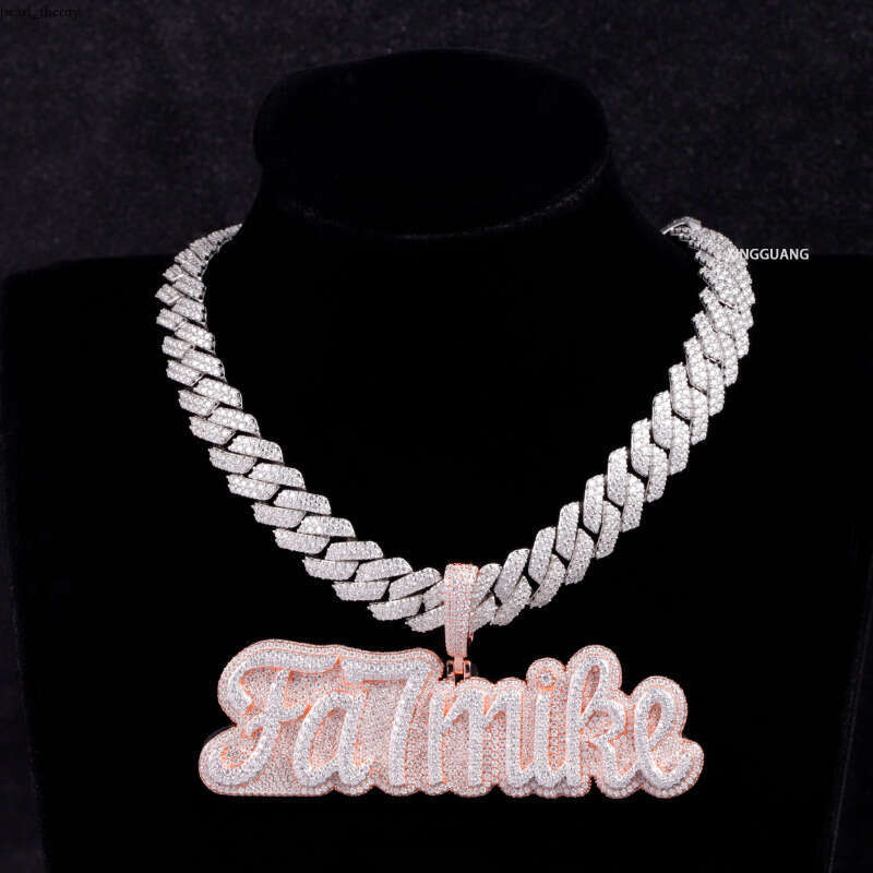 VVS Pass Moissanite Tester Ice Out Silicon Stone Custom 925 Silver Hip Hop Boutique Jewelry Pendant Chain Buckle