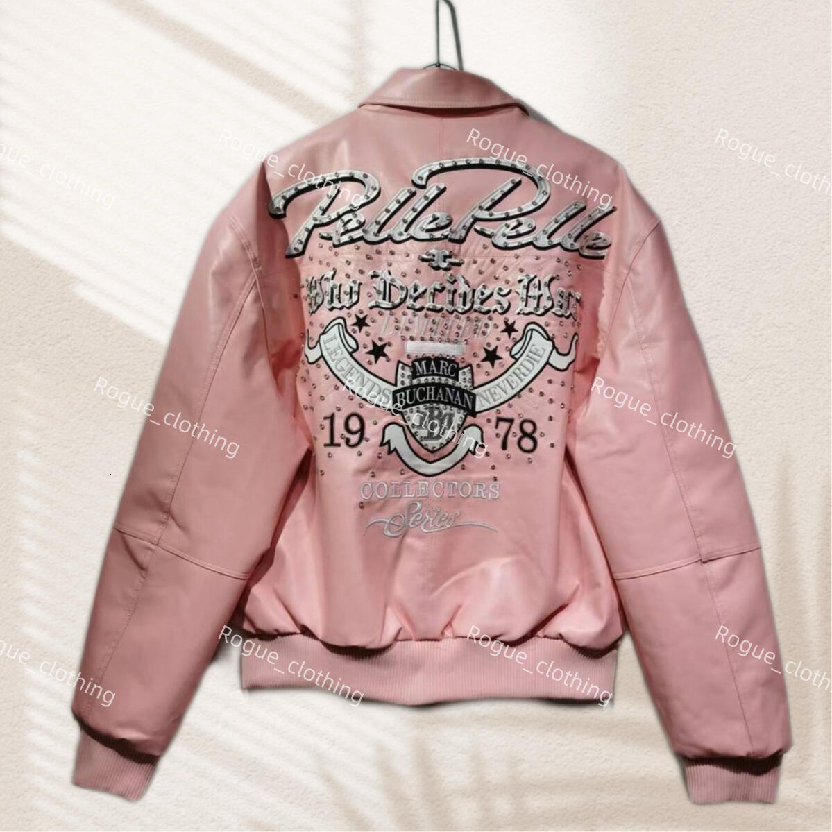 Pelle Pelle Leather Jackets Diamond Encrusted Eagle Leather Jacket Wide Sheep Leather Windbreak Bomber Jackets 1978 Mens Jacket Limited Edition fb1