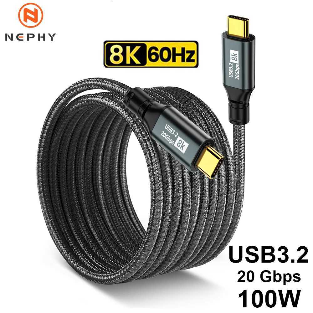 USB 32 Gen 2 Type C To C For iPhone 15 16 17 Pro book iPad TV PC 5A Data Charger PD Fast charge 8K 60HZ 100W C251203