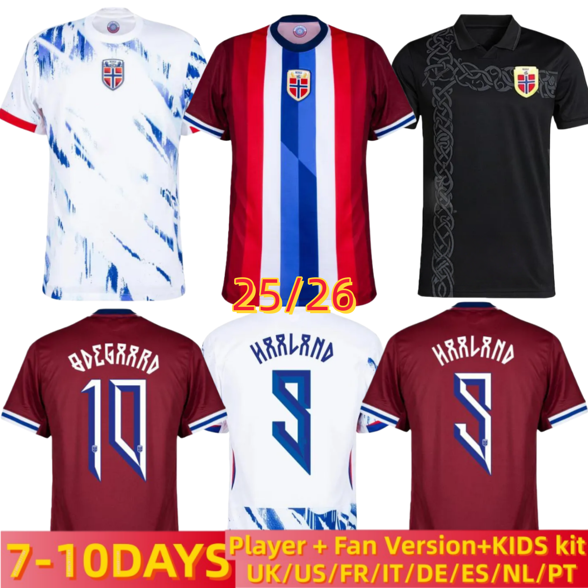 Norway 2026 2025 Soccer Jersey World Cup Haaland Odegaard STRAND LARSEN sorloth BERG AJER NUSA 24 25 national SOLSKJAER 1998 2000 Vintage Norway Retro