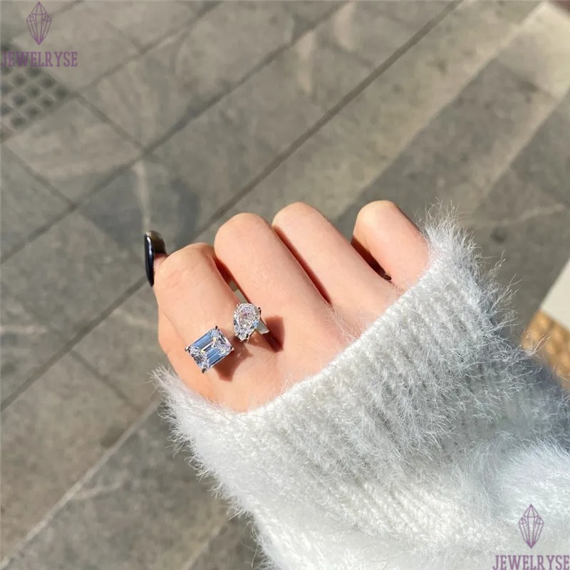 love wed heart designer ring for woman 925 sterling silver diamond pink zirconia sqaure luxury womens engagement wedding rings jewelry gift box openin