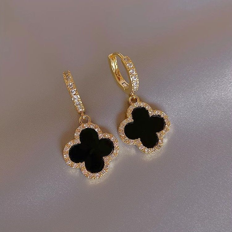 Women Fashion Designer Earring for Elegant 4/Four Leaf Clover Earring Jewelry 18K Plated Gold Girls Gift