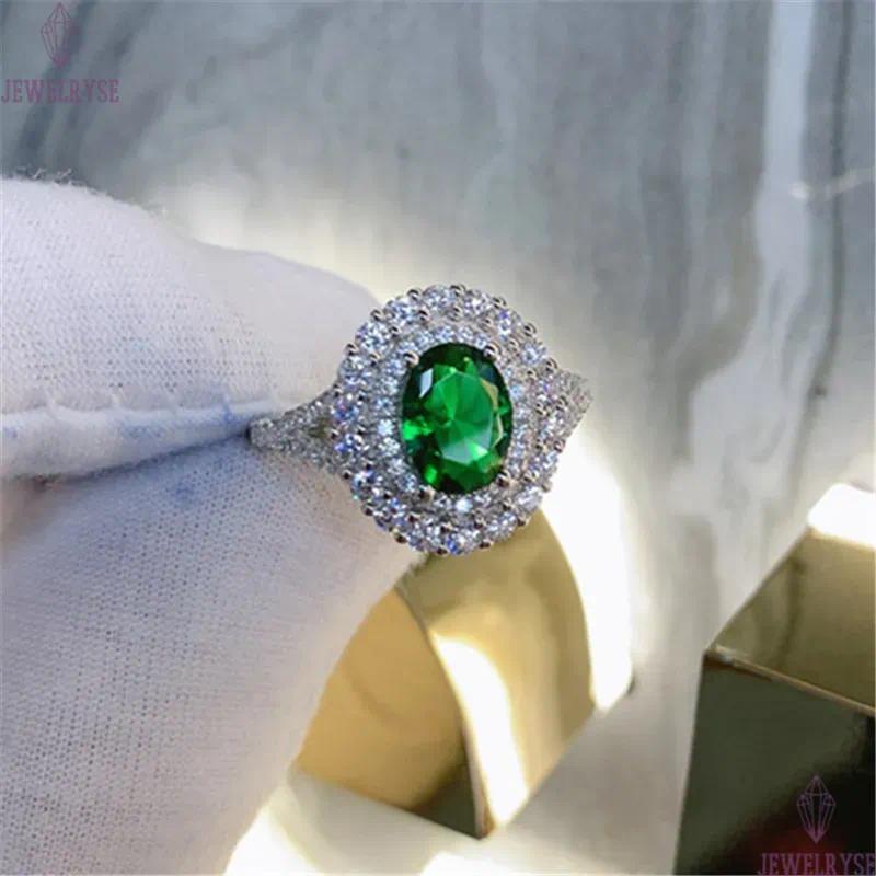 female shining 6x8mm oval designer ring s925 sterling silver for woman wedding blue red 5A cubic zirconia engagement diamond rings womens jewelry size