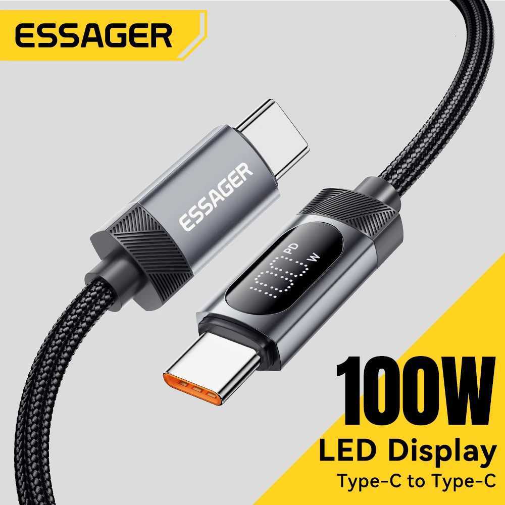 2m Essager 100W Type C To Type C Cable For iPhone 16 15 PD Fast Charging For book iPad Digital Dispaly Cable C251203