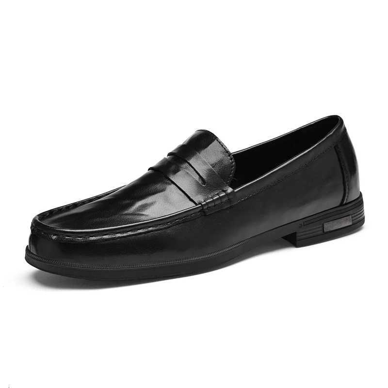 Mens Casual Leather Shoes with Genuine Leather Uppers Street Fi Loafers Multi-functial and Durable Driving ShoesXJ251203