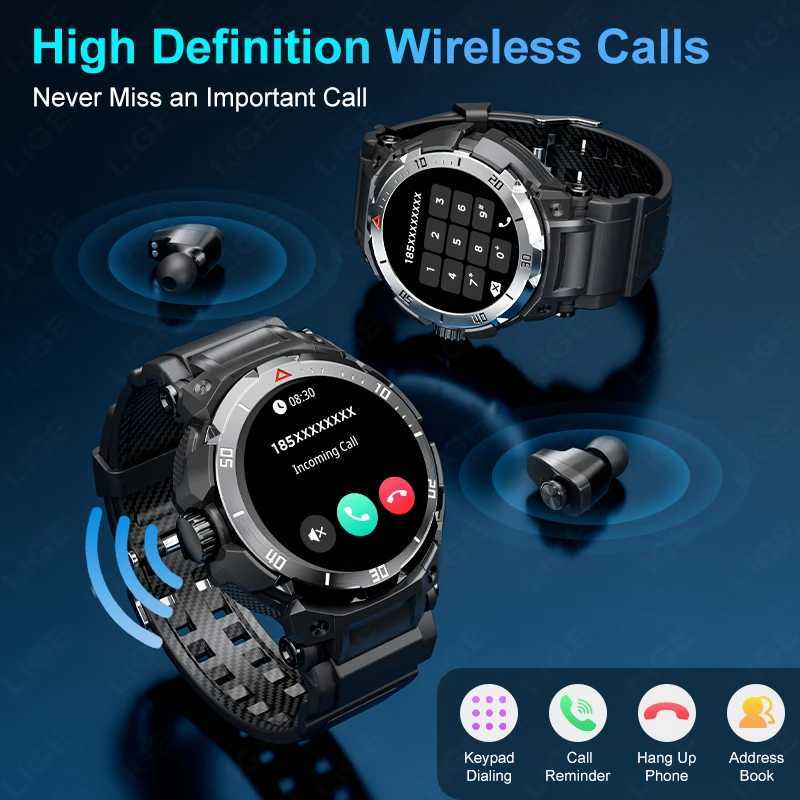 NFC set Smart Watch 2 in 1 TWS Wireless phone Local Music Call Men SmartWatch Health Monitoring Waterproof Sports Watch C251203