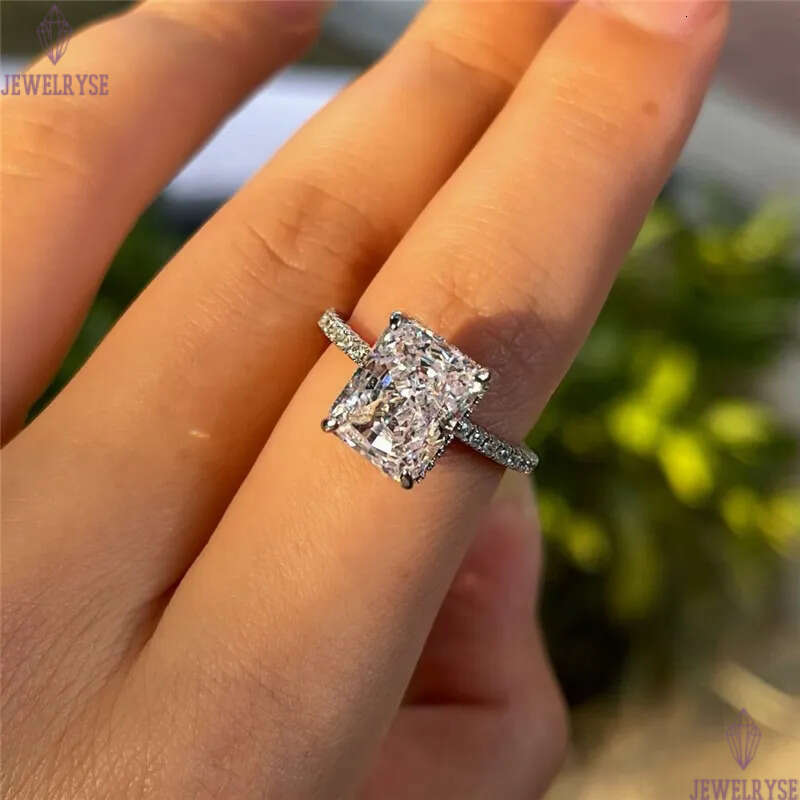 wedding rings diamond designer ring for woman 925 sterling silver princess square 8A cubic zirconia pink green love gold engagement womens fashion jew