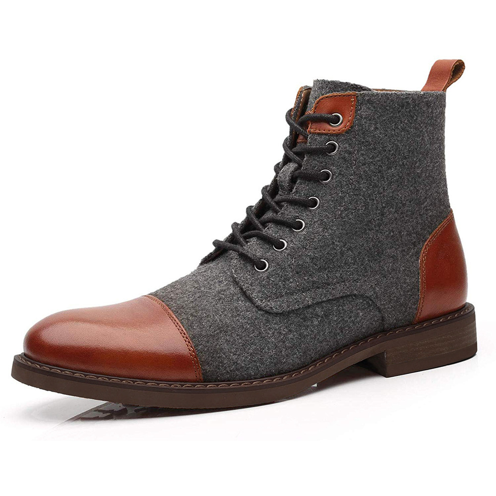 Designer shoes 2025 hot mens high top Martin boots imitating wool trend autumn and winter fashion boots large size 39-48 black brown grey