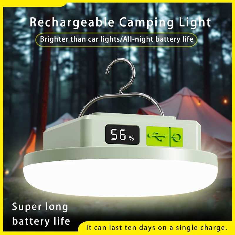 Lampada Portatile Ricaricabile Luce Da Campeggio Lanterne Portatili Display Del Livello Della Batteria Quattro Livelli Di Attenuazione Campeggio Pic-image
