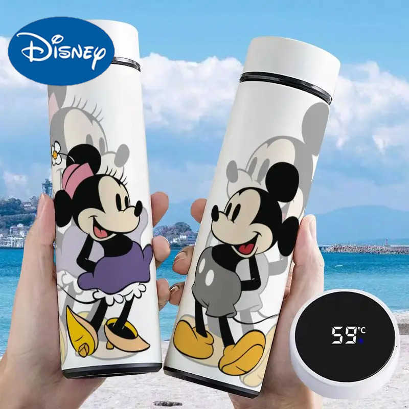 Disney Mickey Minnie male and female couples new creative cartoon pattern intelligent temperature display stainless steel thermos cup H251203